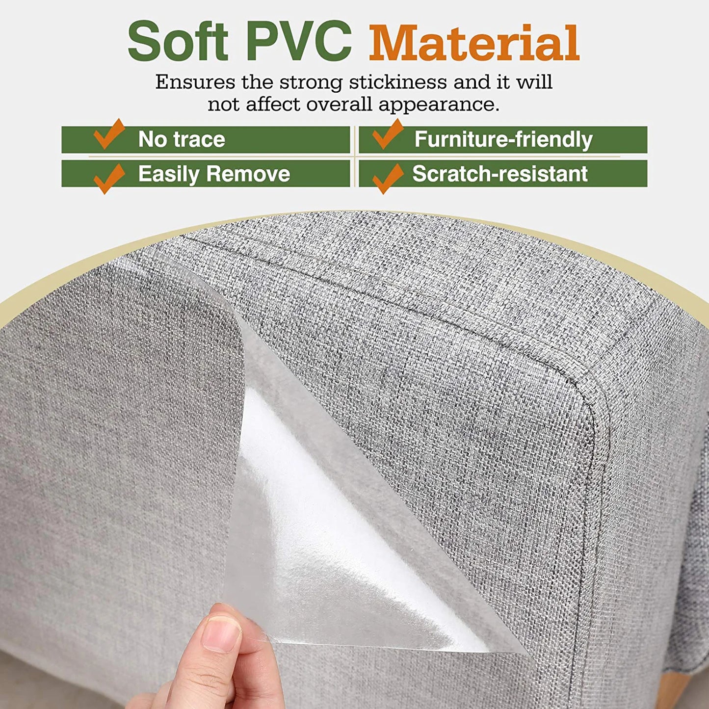 Cat Scratch Furniture Protector Tape - 10 Pack with 60 Upholstery Pins, Effective Cat Scratch Deterrent for Couches and Corners, White